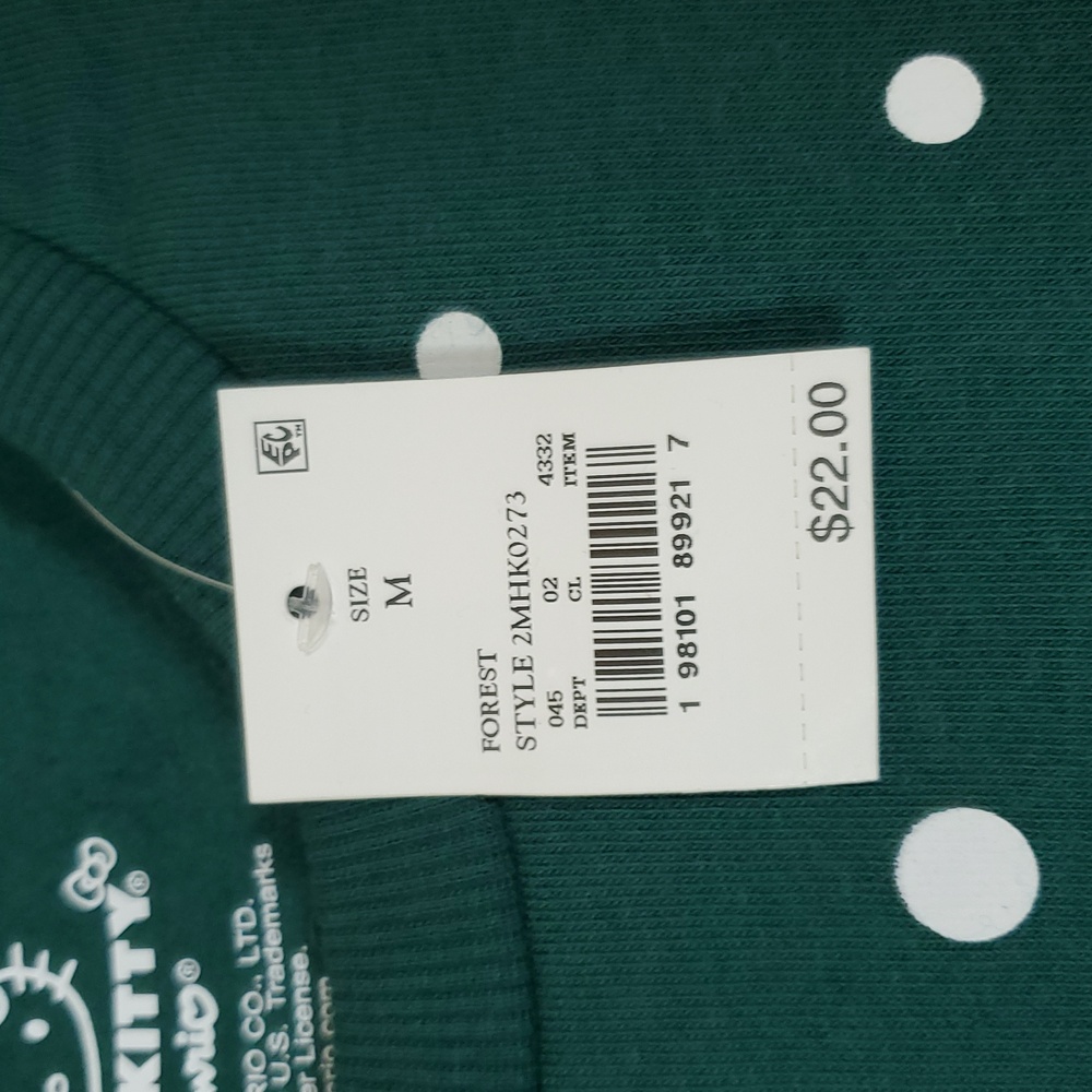 Hello Kitty Woman's Graphic Christmas Sweatshirt ~ Green - Picture 12 of 12